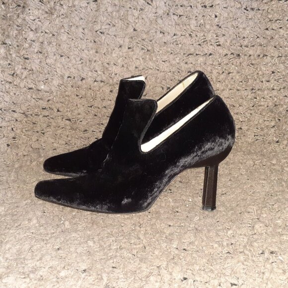 VINTAGE MONDI-Sculptural Heels-Darkest Brown Velvet-Boho Pumps-Sz 7.5-Excellent - Picture 2 of 7